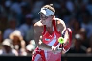 Elena Rybakina hits a backhand at Australian Open 2025 (Source: Getty)